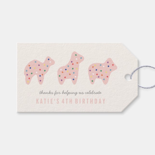 Animal Cookie Gift Tag - Bubblegum (Front (Horizontal))