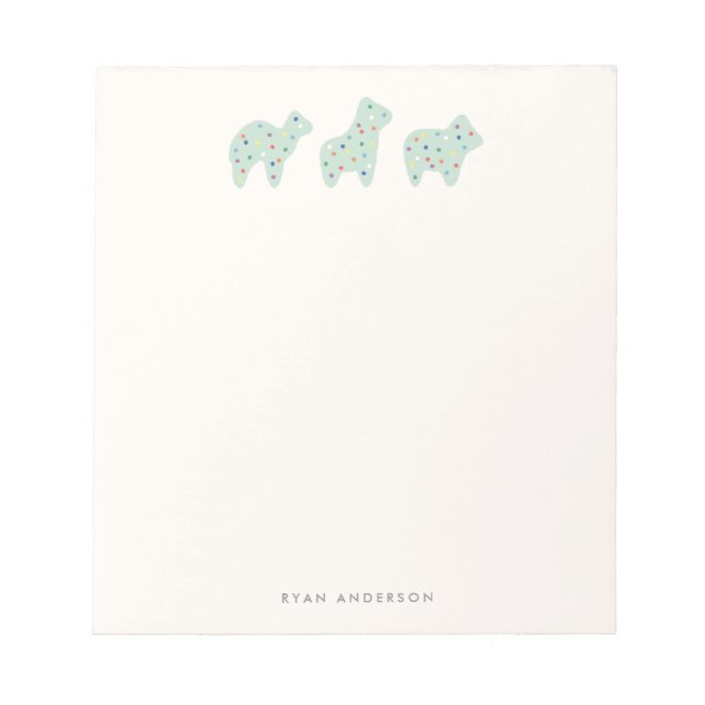 Animal Cookie Parade Kid's Notepad - Mint (Front)