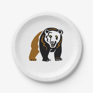 Animal - Cool GRIZZLY Bear - Wildlife- Party Paper Plate