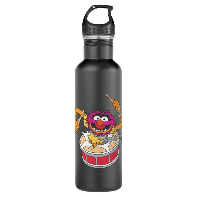 Animal Crashing Through Drums 710 Ml Water Bottle (Front)