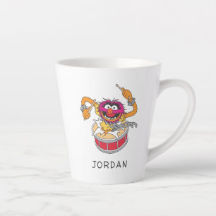 Animal Crashing Through Drums Latte Mug