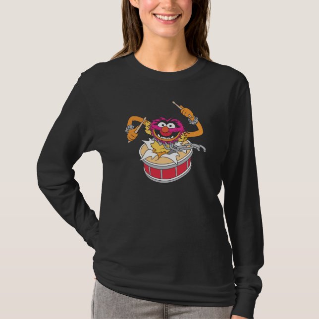 Animal Crashing Through Drums T-Shirt (Front)