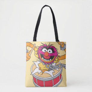 Animal Crashing Through Drums Tote Bag