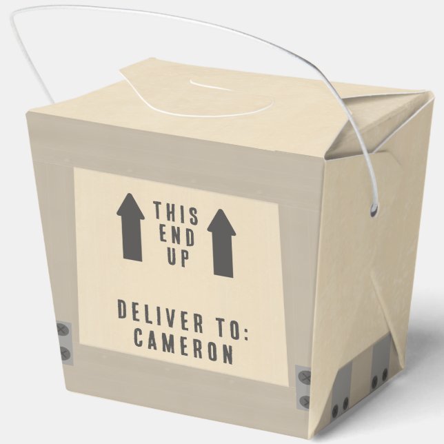 Animal Crate Dinosaur Jurassic Birthday Large Favor Box (Back)