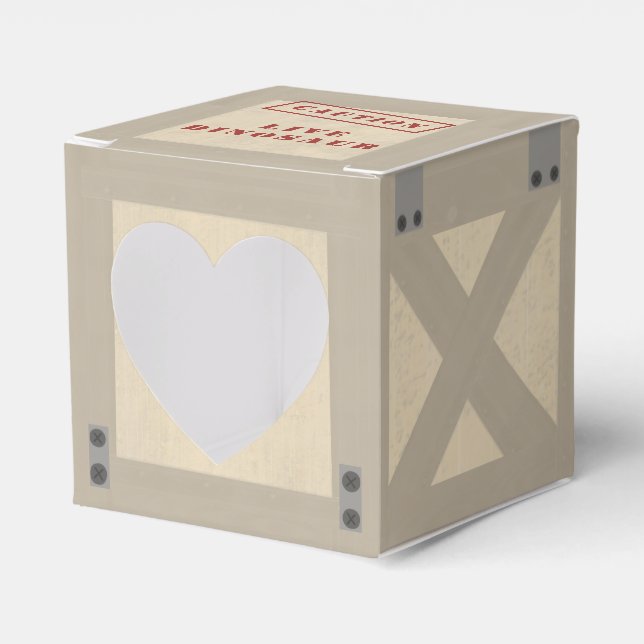Animal Crate Dinosaur Prehistoric Birthday Favor Box (Front Side)