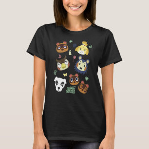 Animal Crossing Group Big Face Poster T-Shirt
