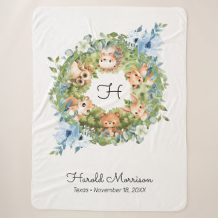 Animal Cubs Elegant Cute Baby Boy Sherpa Blanket