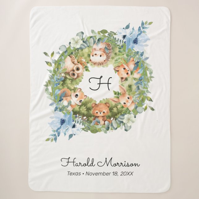 Animal Cubs Elegant Cute Baby Boy Sherpa Blanket (Front)