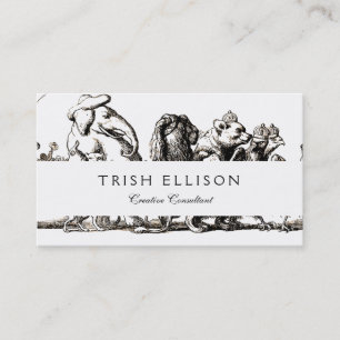 Animal Cute Art Unicorn Elephant Lion Zoo Business Card