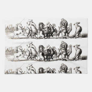 Animal Cute Art Unicorn Elephant Lion Zoo Kitchen Towel