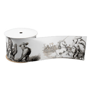 Animal Cute Art Unicorn Elephant Lion Zoo Satin Ribbon
