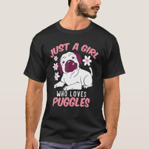Animal Cute Dog Women Just A Girl Who Loves Puggle T-Shirt