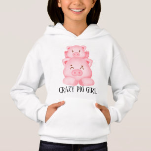 animal de ferme de fille de porc fou
