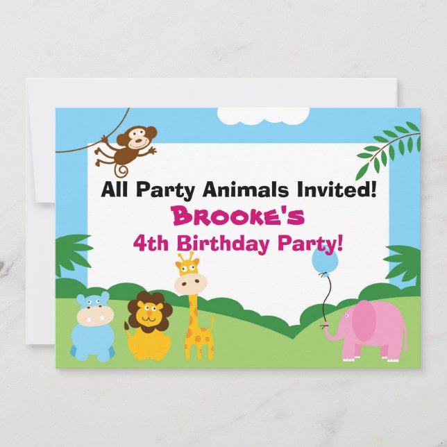 Animal de fête, Invitation d'anniversaire (Devant)