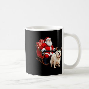 Animal Dog Lover Santa Sleigh Maltese Reindeer Chr Coffee Mug