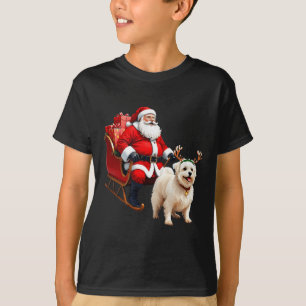 Animal Dog Lover Santa Sleigh Maltese Reindeer Chr T-Shirt