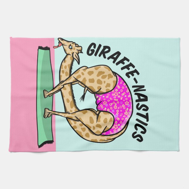 Animal doing gymnastics kitchen towel (Horizontal)