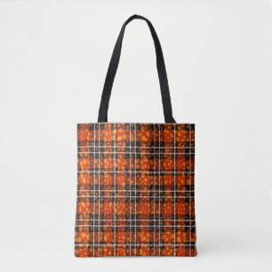 Animal Dots Plaid Mix Pattern Seamless Art. Fabric Tote Bag