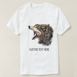 Animal Drawing Collection Big Wolf - Add Your Text T-Shirt