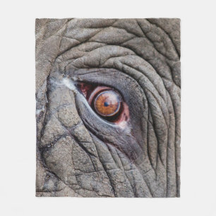 Animal elephant eye close up fleece blanket