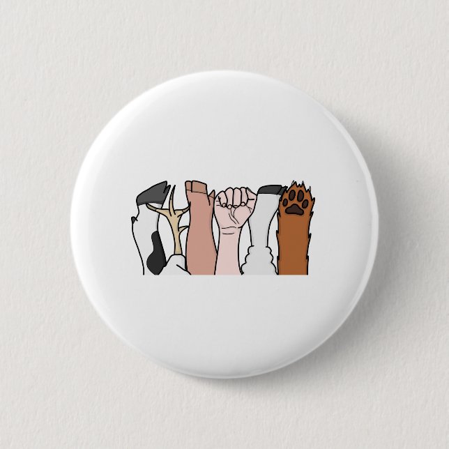 Animal Equality Fists 2 Inch Round Button (Front)