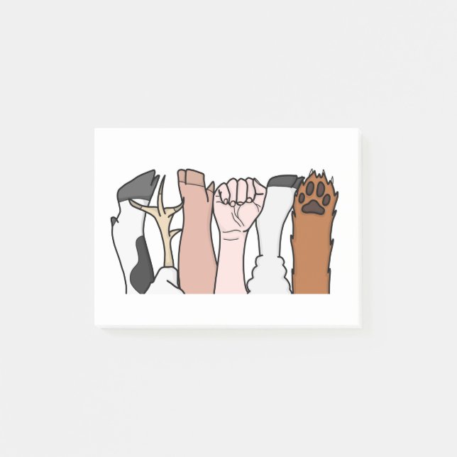 Animal Equality Fists Post-it Notes (Front)