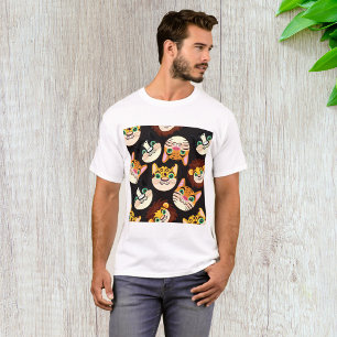 Animal Faces Pattern Cats Lions Dogs T-Shirt