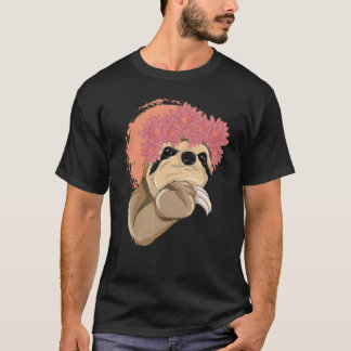 Animal  Floral Tropical Zoo Animal Flower Sloth T-Shirt