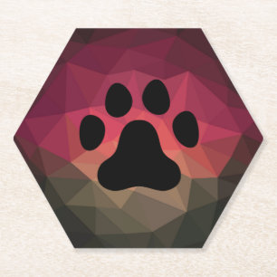 Animal footprint, ca/dog paw print paper coaster
