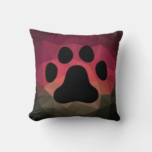 Animal footprint, cat/dog paw throw pillow