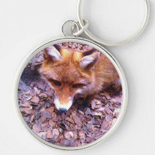 Animal Fox Forest Office Party Shower Digital Art Keychain