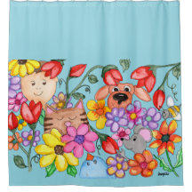 Animal Friends Among the Flowers