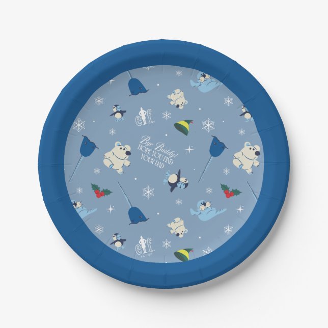 Animal Friends "Bye Buddy" Winter Pattern Paper Plate (Front)