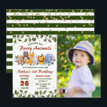 Animal Friends Zoo Party Greenery Birthday Photo Invitation<br><div class="desc">Animal Friends Zoo Party Greenery Birthday Photo Invitation</div>