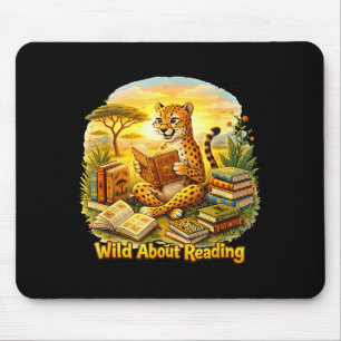 Animal funny wild ab0ut reading cheetah read book mouse pad