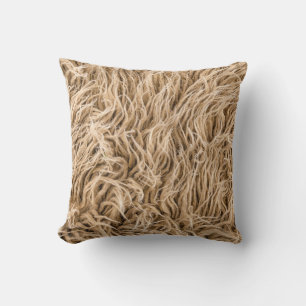 Animal fur throw pillow