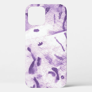 Animal Geometric Textured. Lavender Cross Lines. L iPhone 12 Case