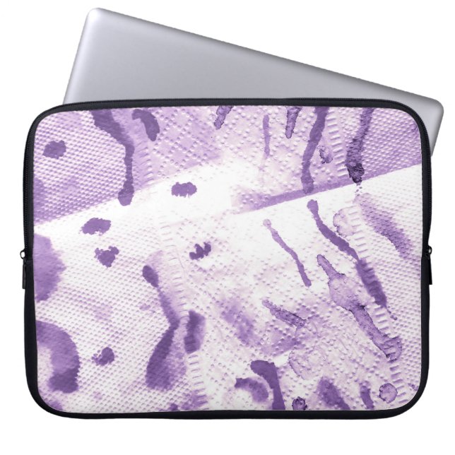 Animal Geometric Textured. Lavender Cross Lines. L Laptop Sleeve (Front)