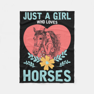 Animal Gift Horseback Riding Women Horse  Fleece Blanket
