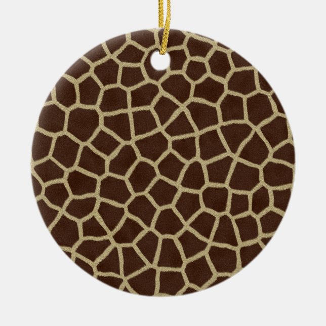 Animal Giraffe Print Christmas Ornament (Front)