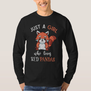 Animal Girls Women Chinese Wildlife Red Panda T-Shirt