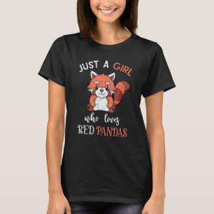 Animal Girls Women Chinese Wildlife Red Panda T-Shirt