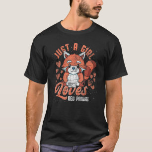 Animal Girls Women Chinese Wildlife Red Panda T-Shirt