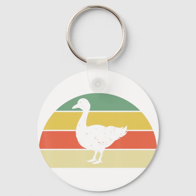 Animal Goose Lover Farmer Retro Farm Bird Goose  Keychain (Front)