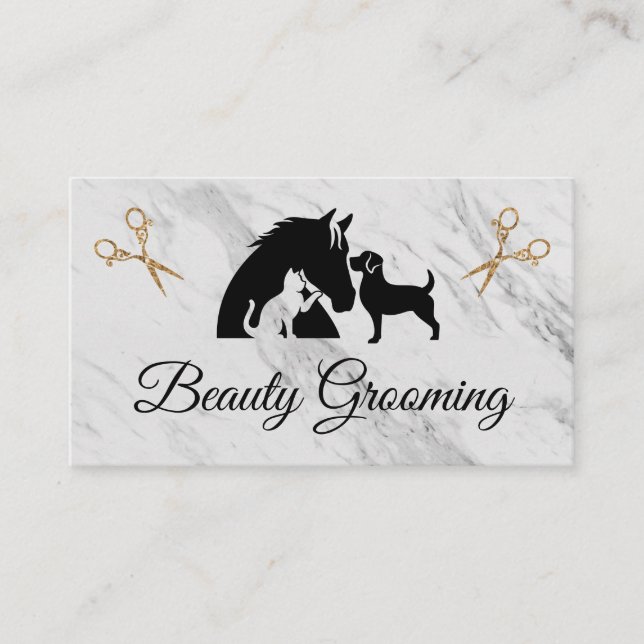 Animal Groomer | Scissors  Business Card (Front)