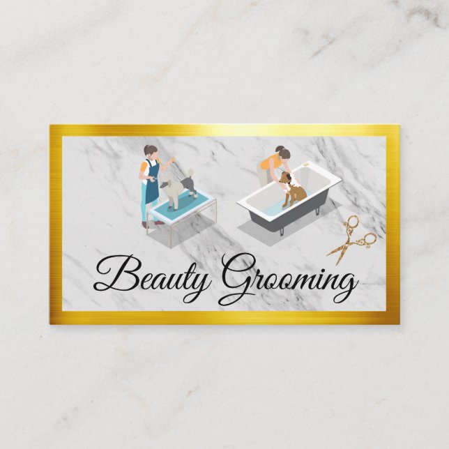 Animal Groomers | Pet Services Business Card (Front)