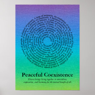 Animal Group Names/Peaceful Coexistence Poster