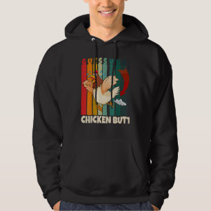 Animal Guess What Chicken Butt Cute Chickens Buffs Hoodie
