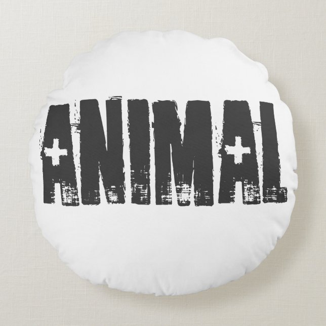 Animal - Gym Bodybuilding Fitness Round Pillow (Front)