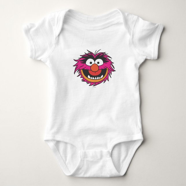 Animal Head Baby Bodysuit (Front)